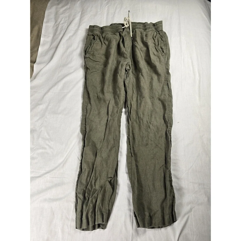 Quince Pants Mens XL Green Linen Drawstring Beach Jogger Relaxed Fit Casual
